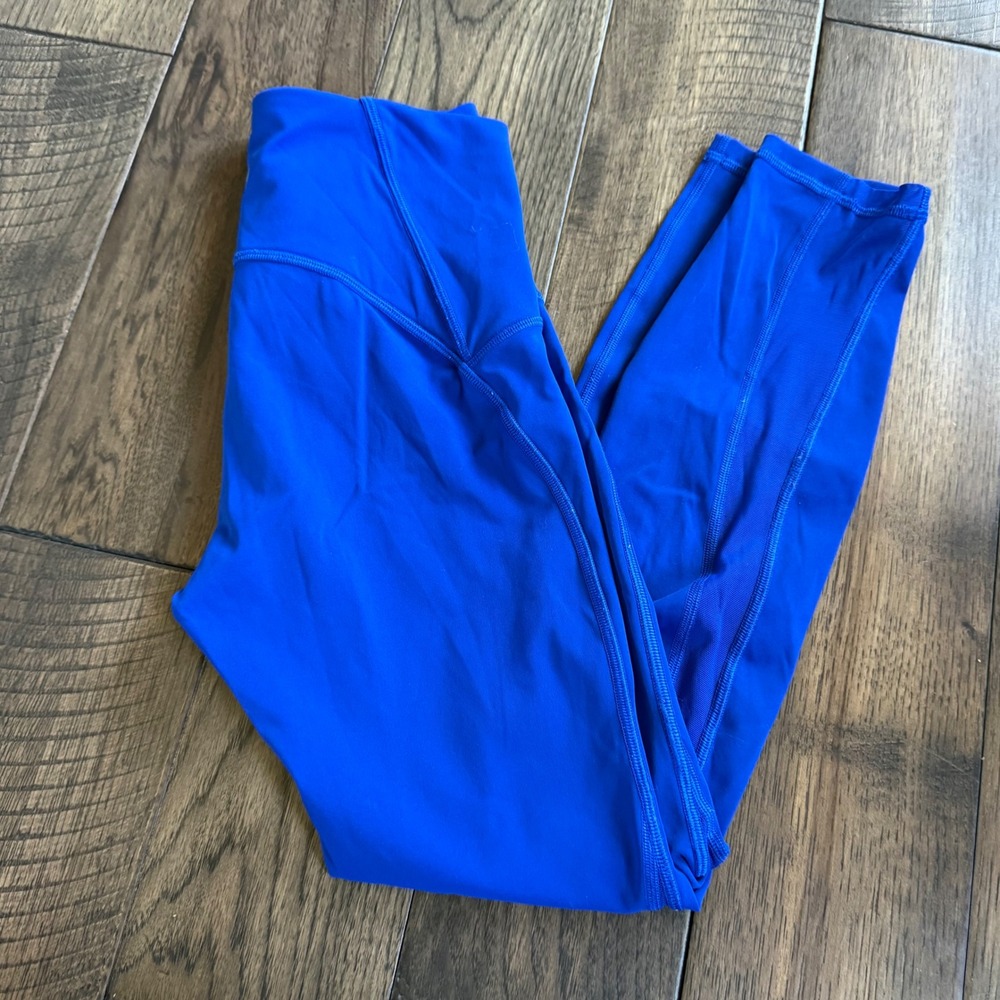 Lululemon In Movement High Rise Leggings Cobalt Blue Size 4 25" Inseam Tight